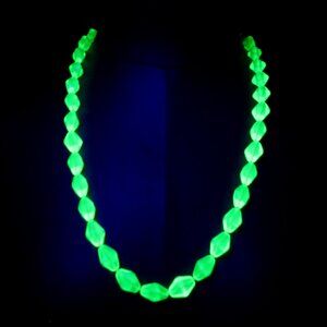 Uranium glass bead necklace